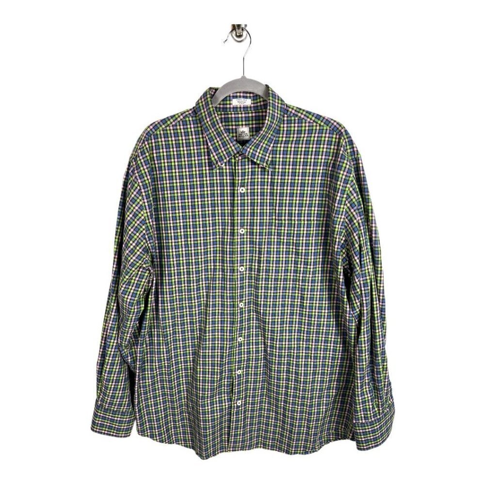 Peter Millar button up checkered shirt
